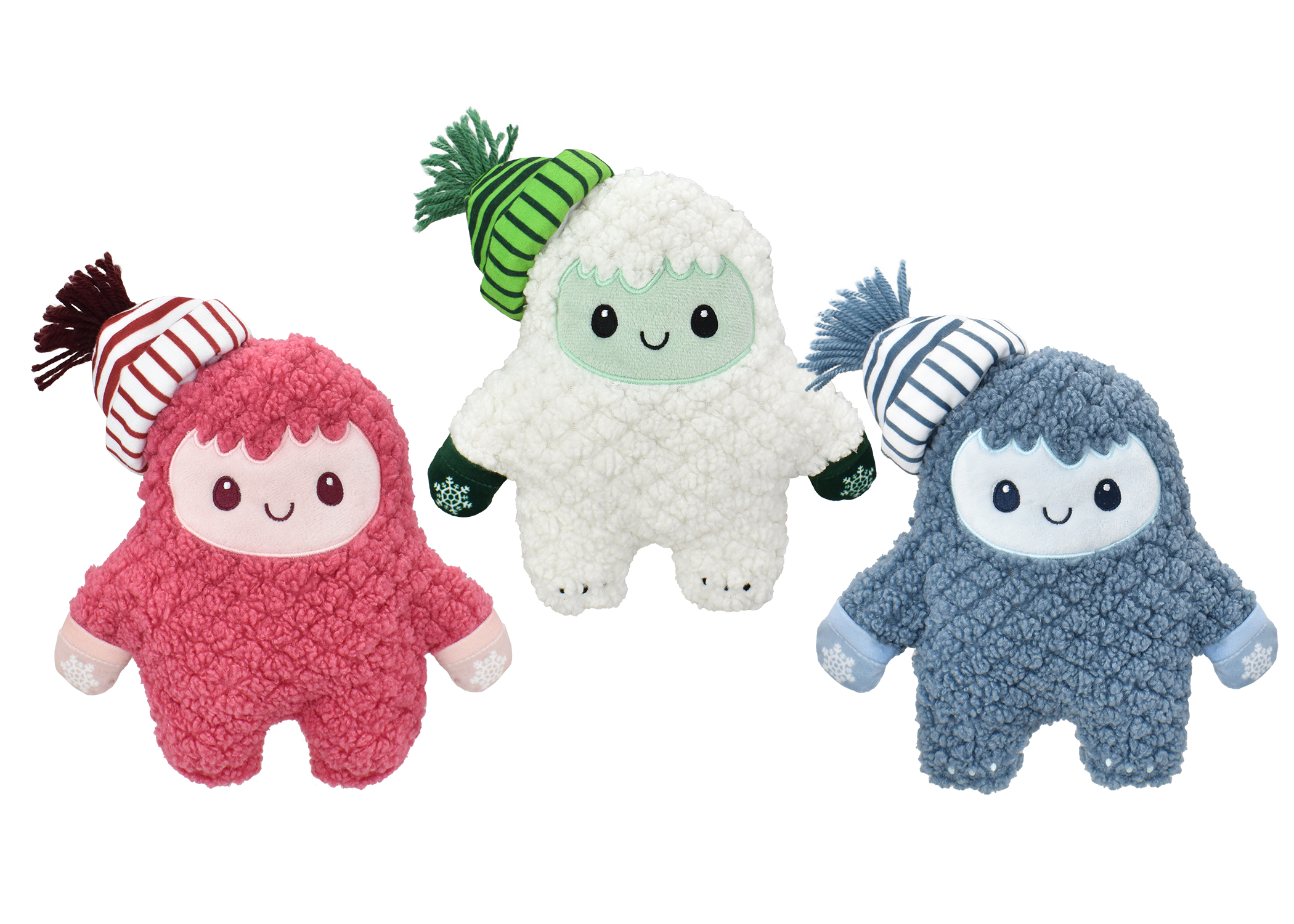 Multipet Holiday Winter Fleece Yeti Plush Dog Toy, Assorted 10 in
