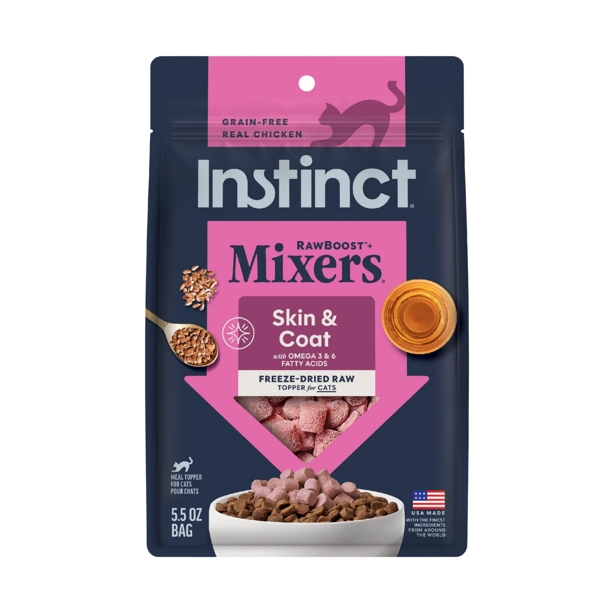 Instinct Raw Boost Mixers Skin & Coat Freeze-Dried Cat Food 5.5 oz