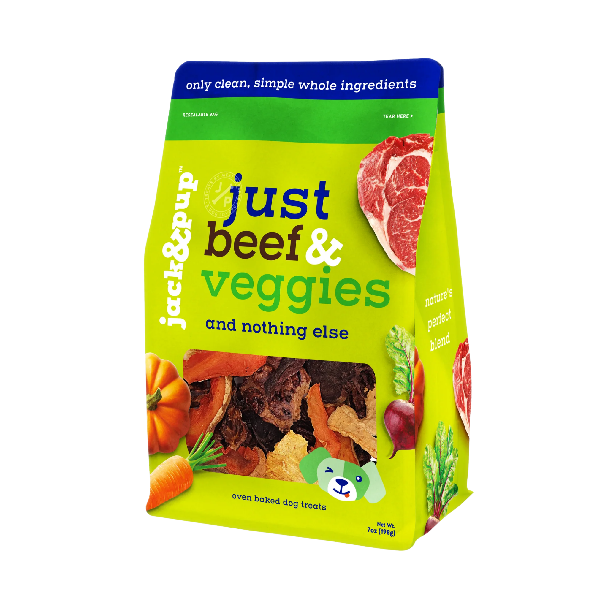 Jack & Pup Just Beef & Veggie Dog Treats 7 oz – Feeders Pet Supply