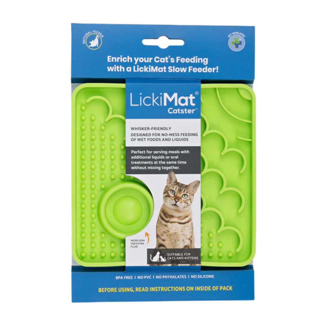 Lickimat Green Catster Mat Cat Slow Feeder – Feeders Pet Supply
