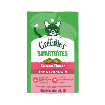 Greenies Feline Smartbites Skin & Fur Health Salmon Flavor Cat Treats 2.1 oz