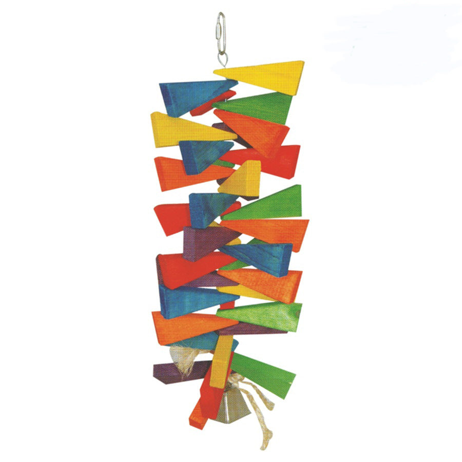 Incredipet Wooden Wedges with Bell Bird Toy, 17 in