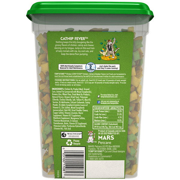 Whiskas Temptations MixUps Catnip Fever Flavor Crunchy and Soft Cat Treats
