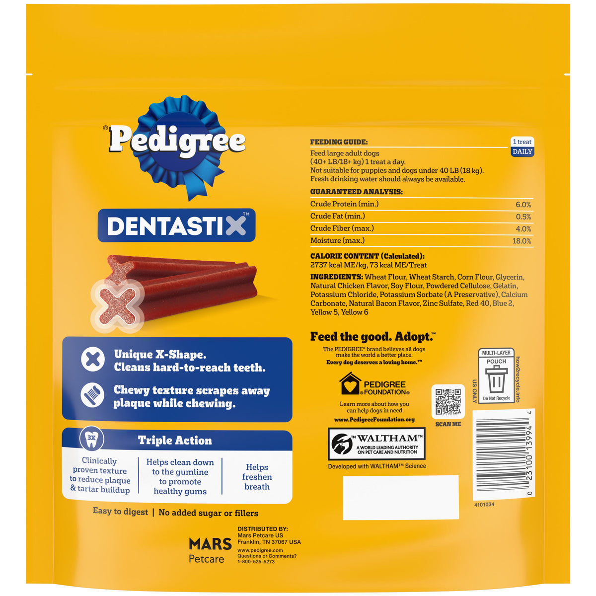 Pedigree Dentastix Large Bacon Flavor Dental Treats 32 ct