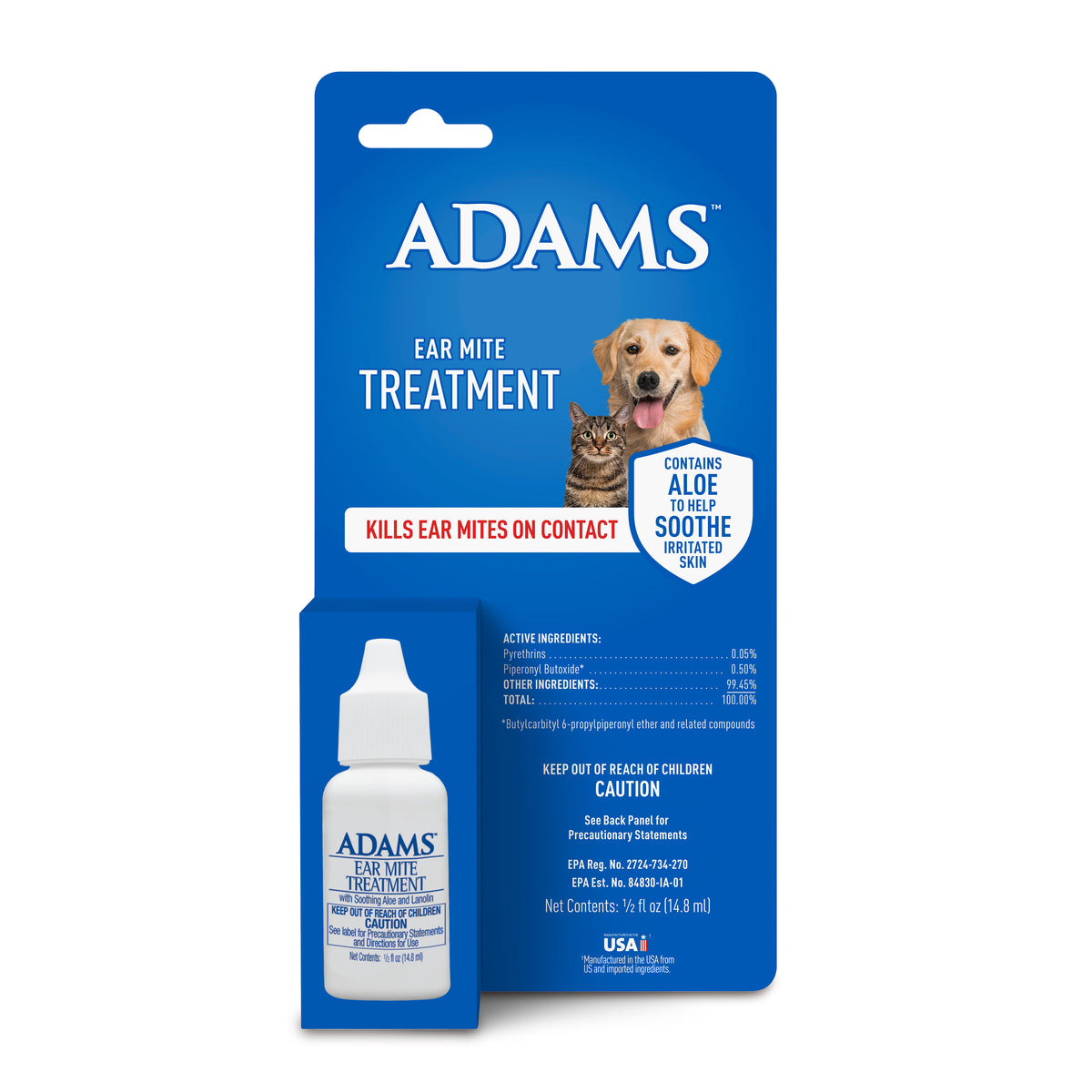 Adams Clear Ear Mite Treatment for Dogs & Cats .5 oz