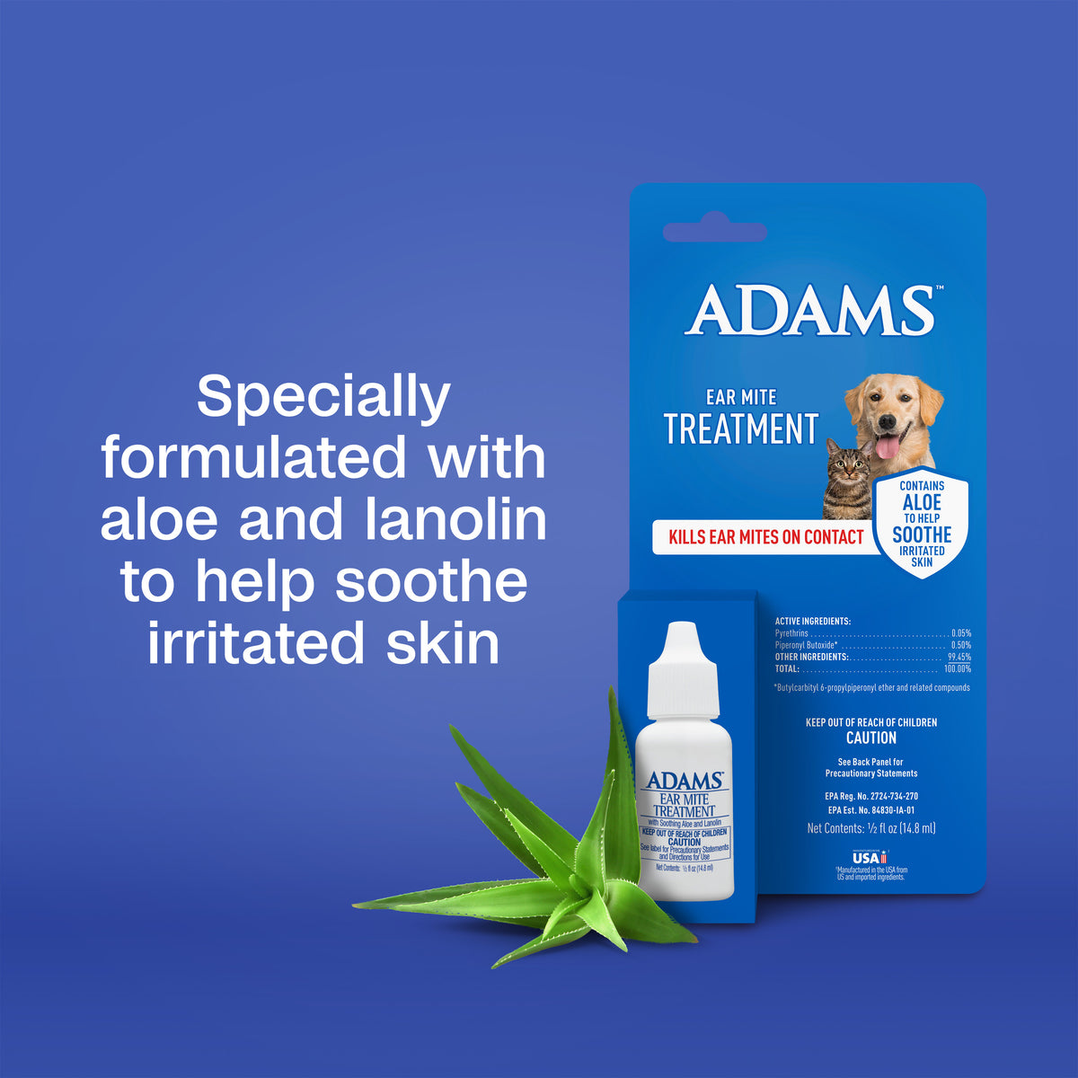 Adams Clear Ear Mite Treatment for Dogs & Cats .5 oz