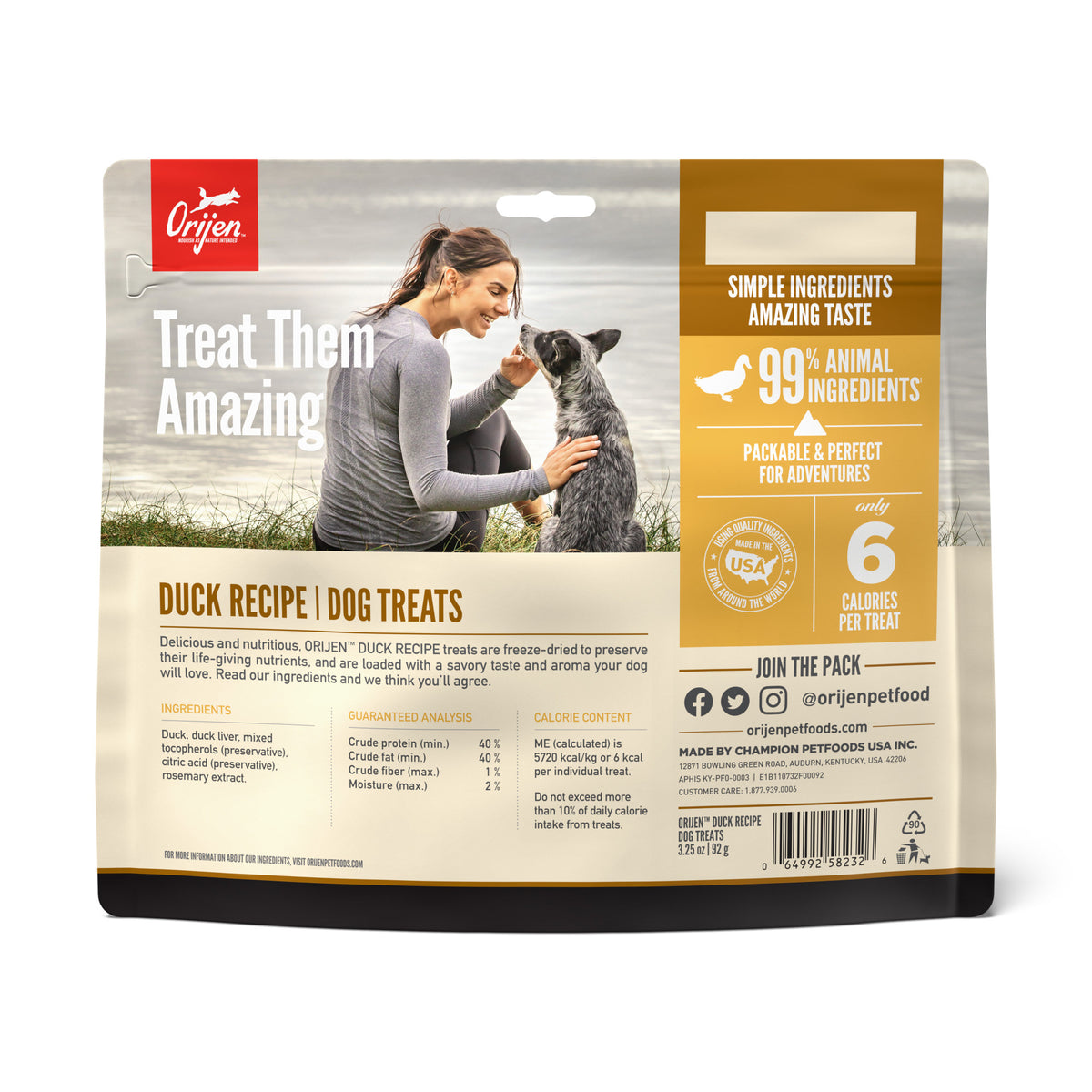 Orijen Biologically Appropriate Muscovy Duck Freeze-Dried Dog Treats