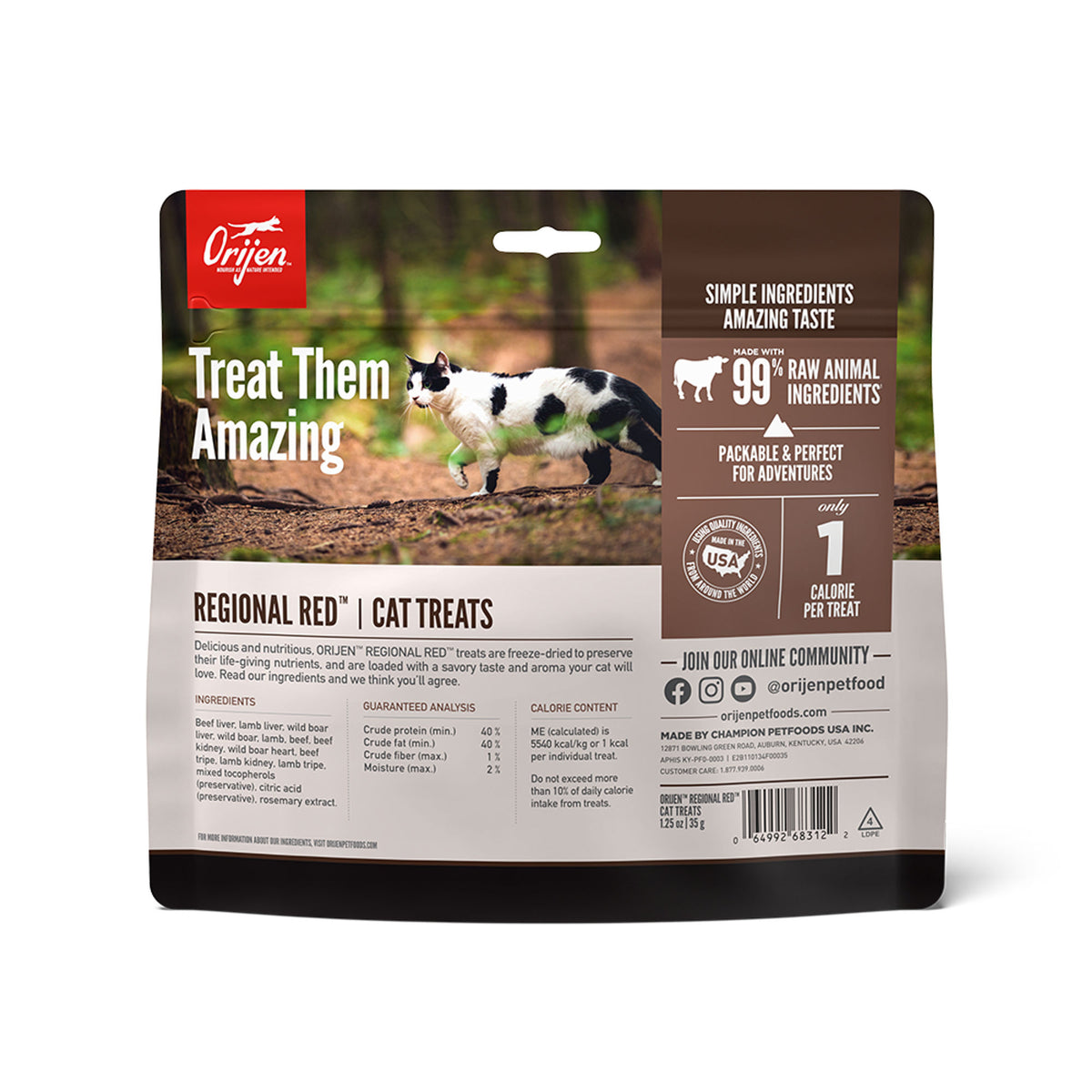 Orijen Regional Red Freeze-Dried Cat Treats 1.25 oz