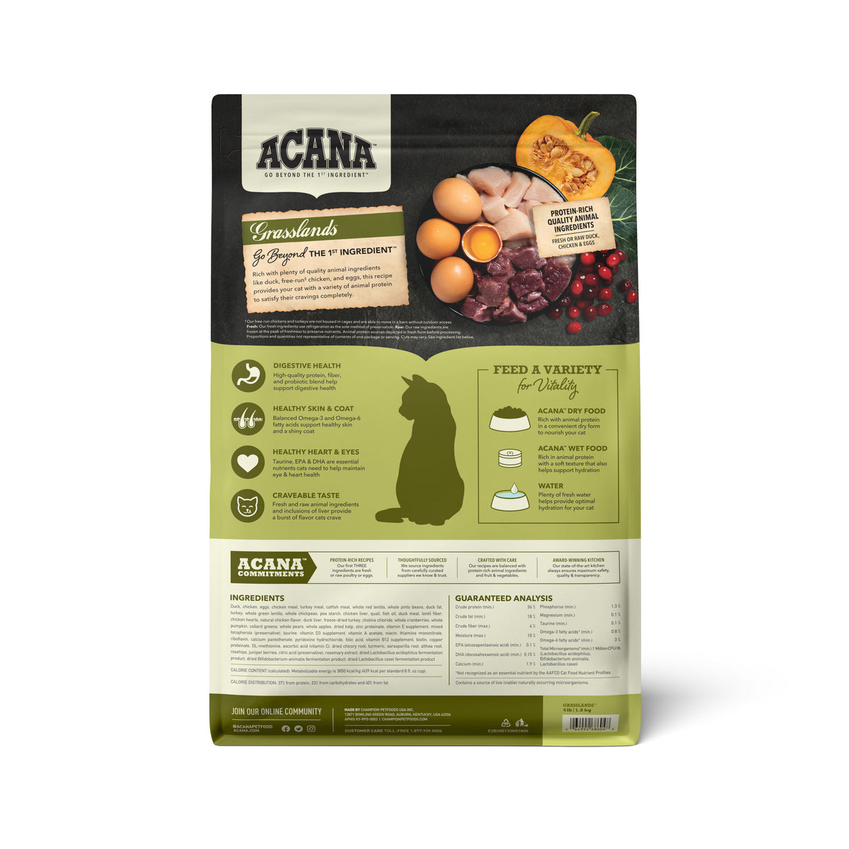 Acana Grasslands Grain-Free Dry Cat Food 4 lb