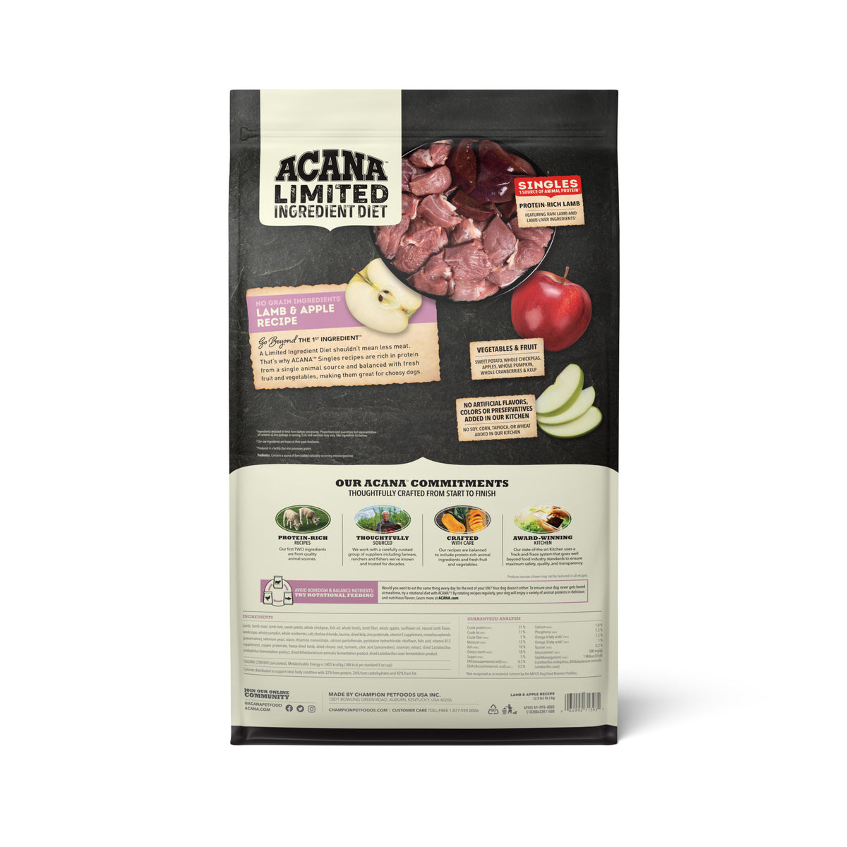 ACANA Singles Limited Ingredient Diet Lamb & Apple Recipe Grain-Free Dry Dog Food