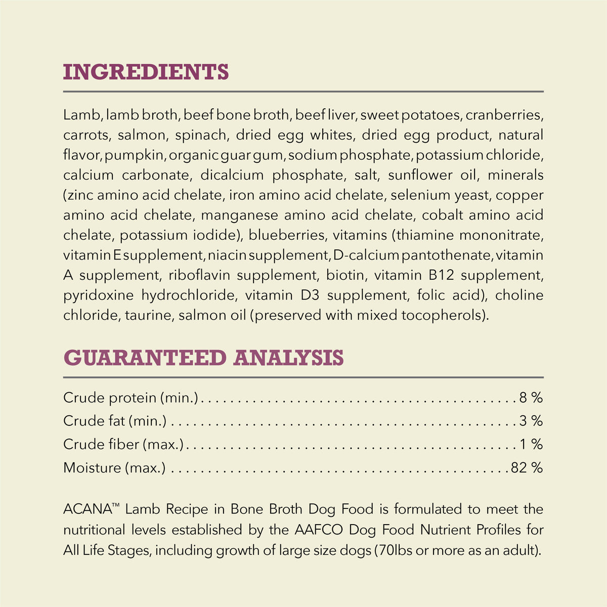 Acana Premium Chunks Lamb Recipe in Bone Broth for Dogs