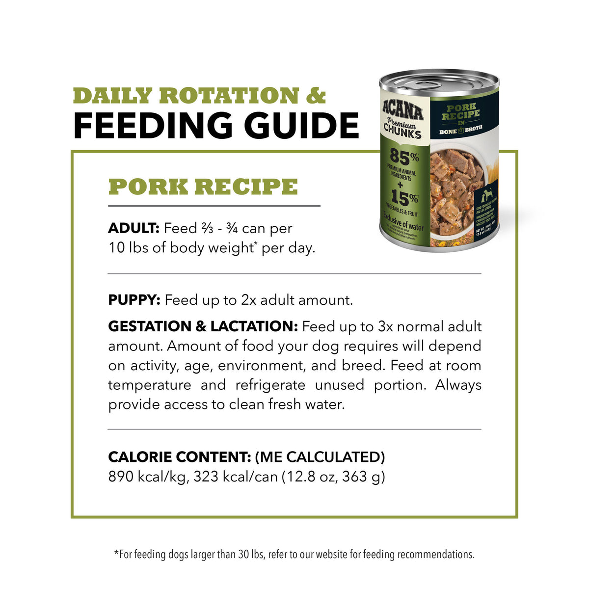 Acana Premium Chunks Pork Recipe in Bone Broth For Dogs