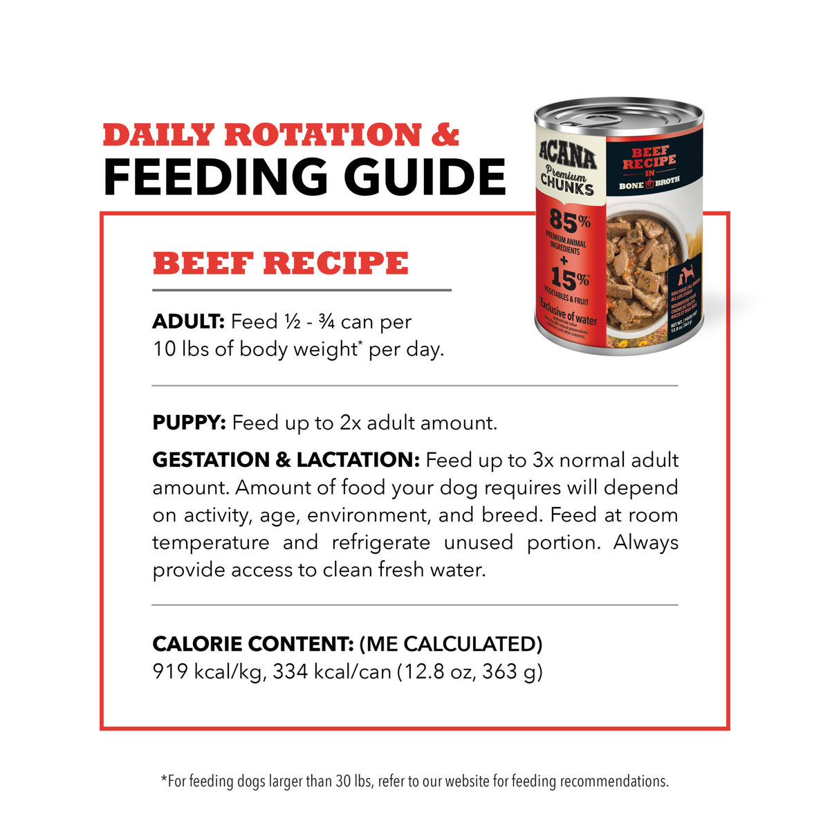 Acana Premium Chunks Beef Recipe In Bone Broth Wet Dog Food