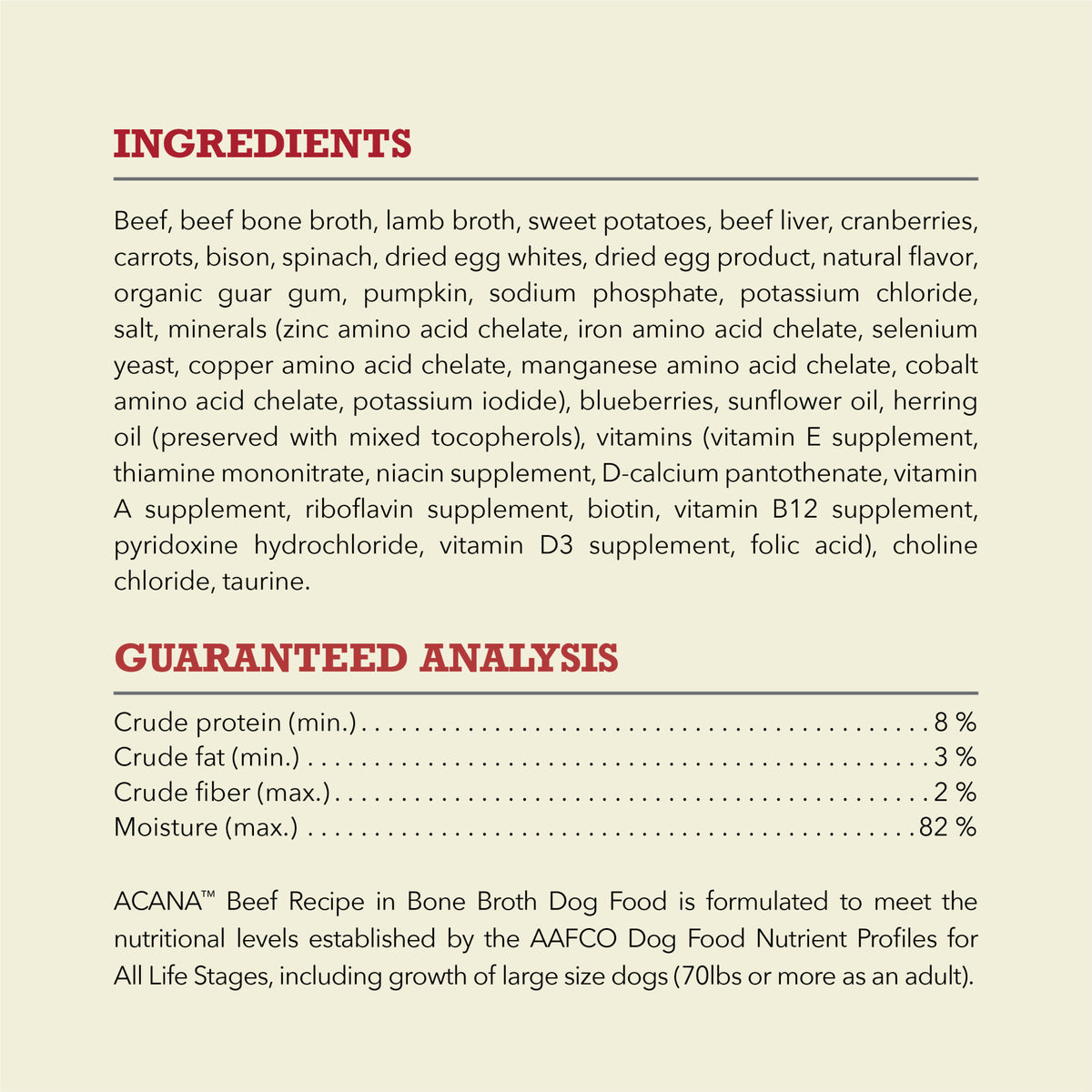 Acana Premium Chunks Beef Recipe In Bone Broth Wet Dog Food