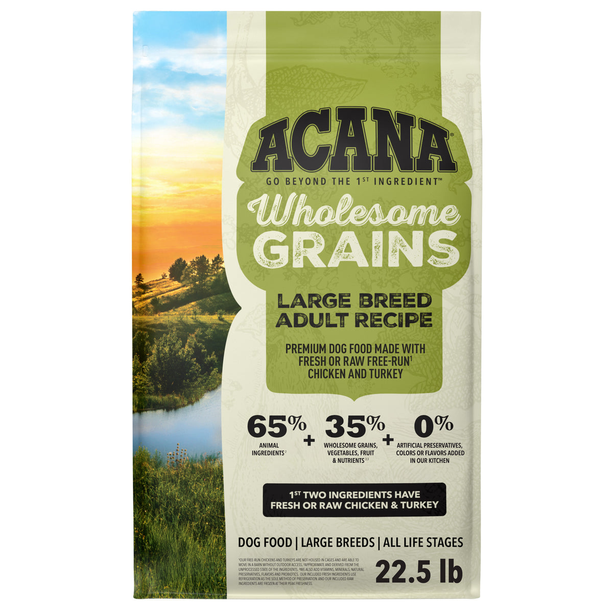 Acana Wholesome Grains Large Breed Adult Dry Dog Food 22.5 lb