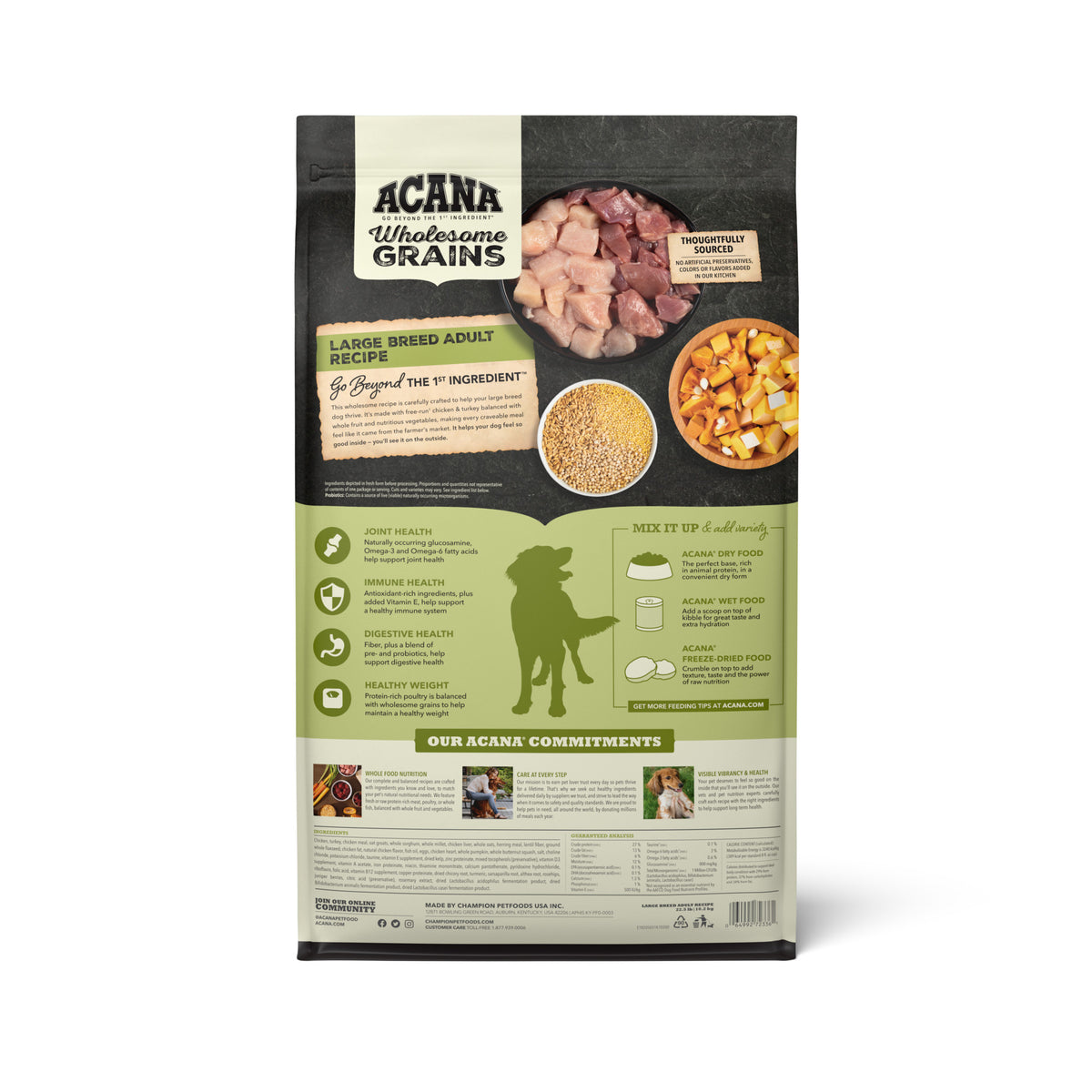 Acana Wholesome Grains Large Breed Adult Dry Dog Food 22.5 lb