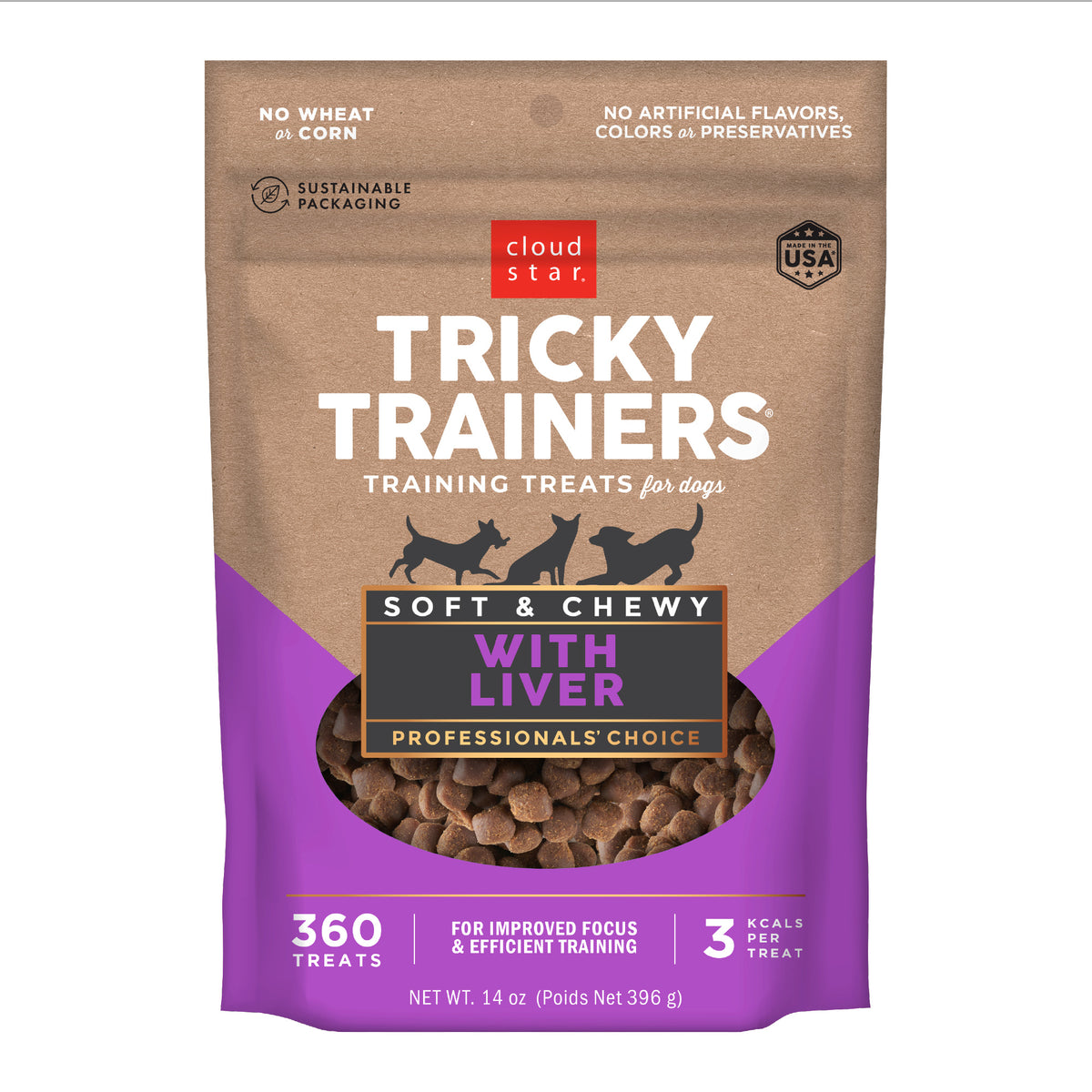 Cloud Star Tricky Trainers Soft & Chewy with Liver Training Treats for Dogs