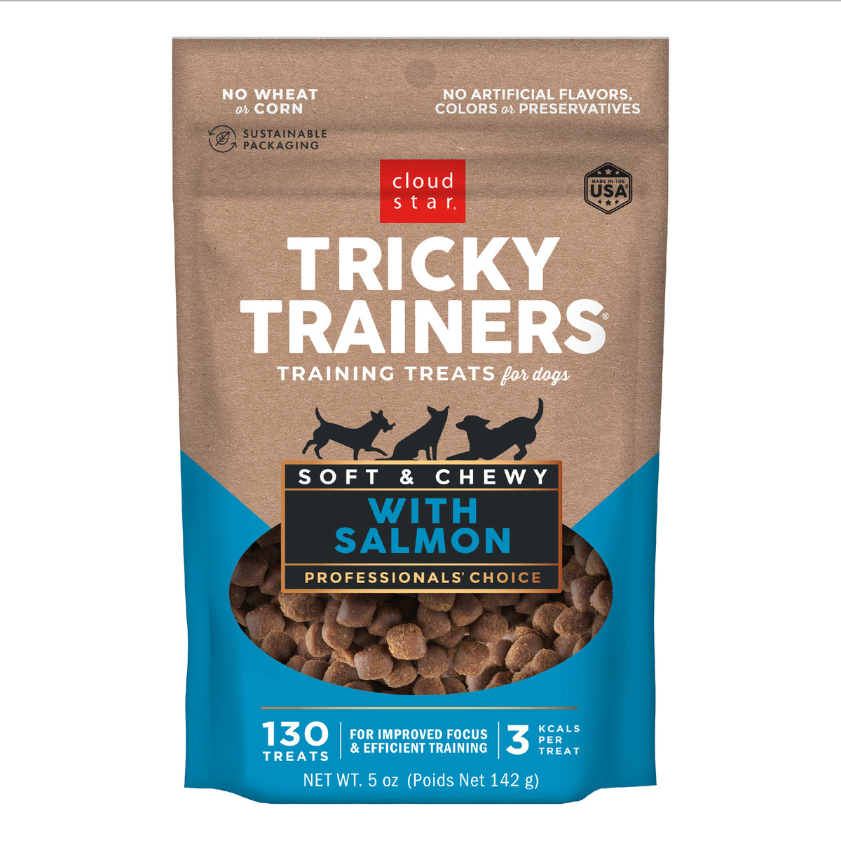 Cloud Star Tricky Trainers Soft & Chewy with Salmon Dog Training Treats