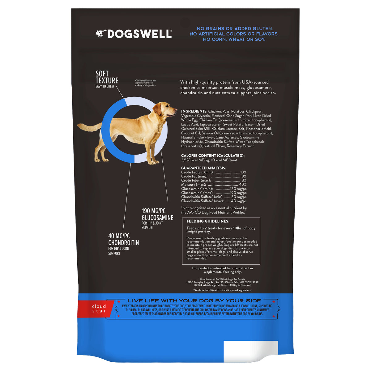 Dogswell Hip and Joint Soft & Chewy Dog Treats, Chicken Recipe 14 oz