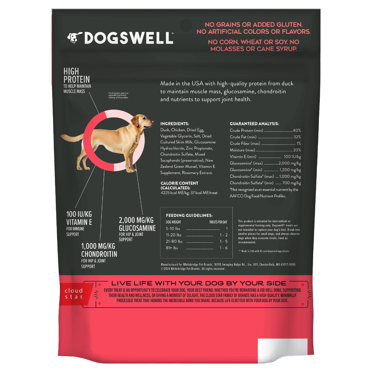 Dogswell Hip and Joint Soft Strips Dog Treats, Duck Recipe 10 oz