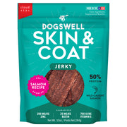 Dogswell Jerky Skin & Coat Salmon Recipe Grain-Free Dog Treats 10 oz