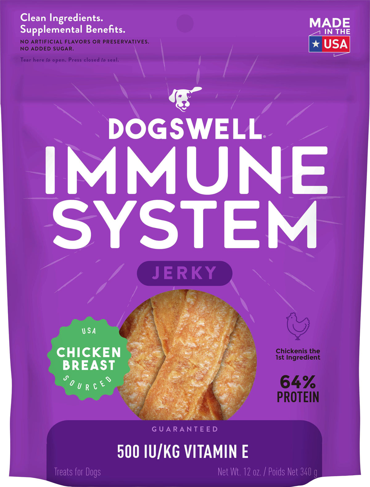 Dogswell Immune System Jerky Dog Treats, Chicken Recipe 12 oz