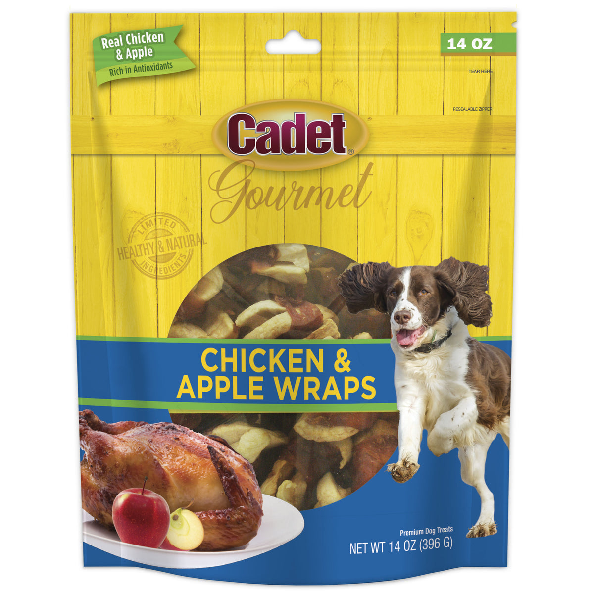 Cadet Premium Gourmet Chicken & Apple Wraps Dog Treats 14 oz
