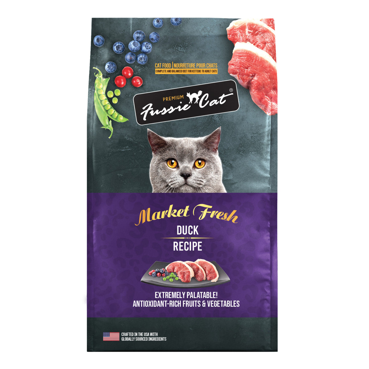 Fussie Cat Market Fresh Duck Recipe Grain-Free Dry Cat Food
