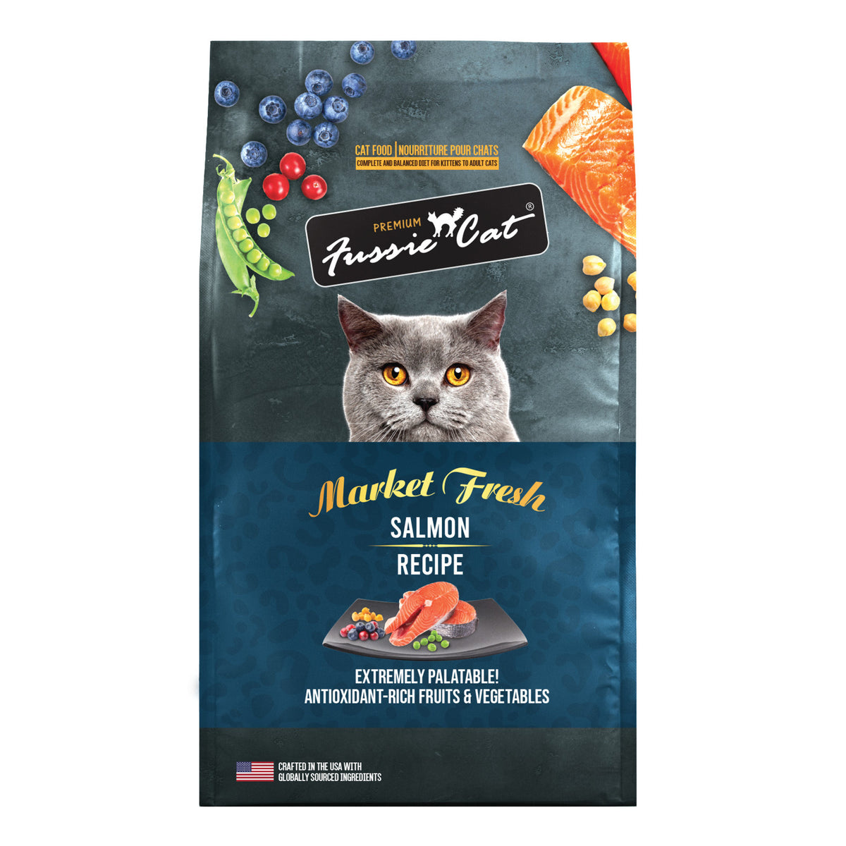 Fussie Cat Market Fresh Salmon Recipe Grain-Free Dry Cat Food