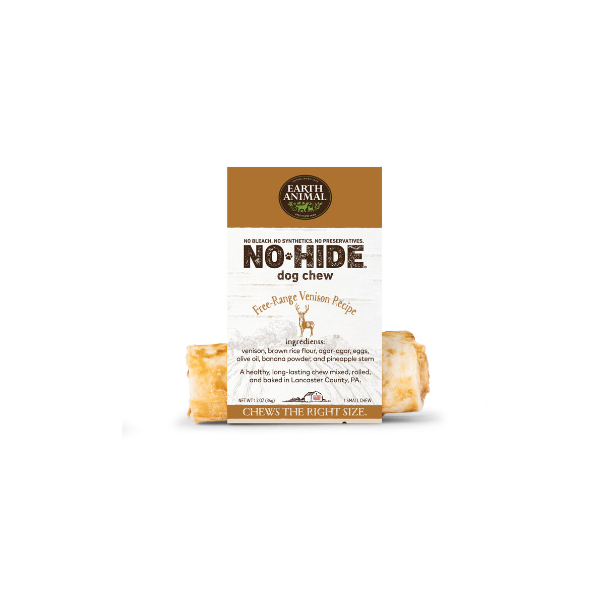 Earth Animal Small No-Hide Vension Chew For Dogs