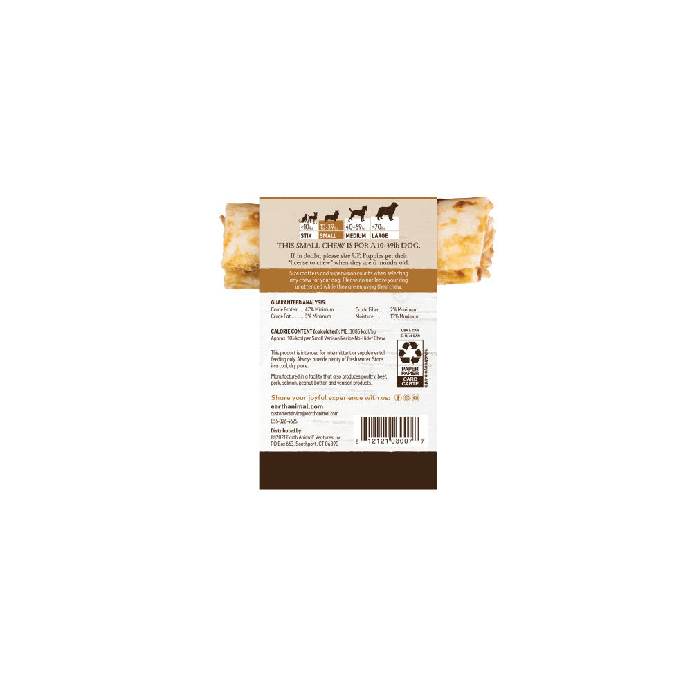 Earth Animal Small No-Hide Vension Chew For Dogs