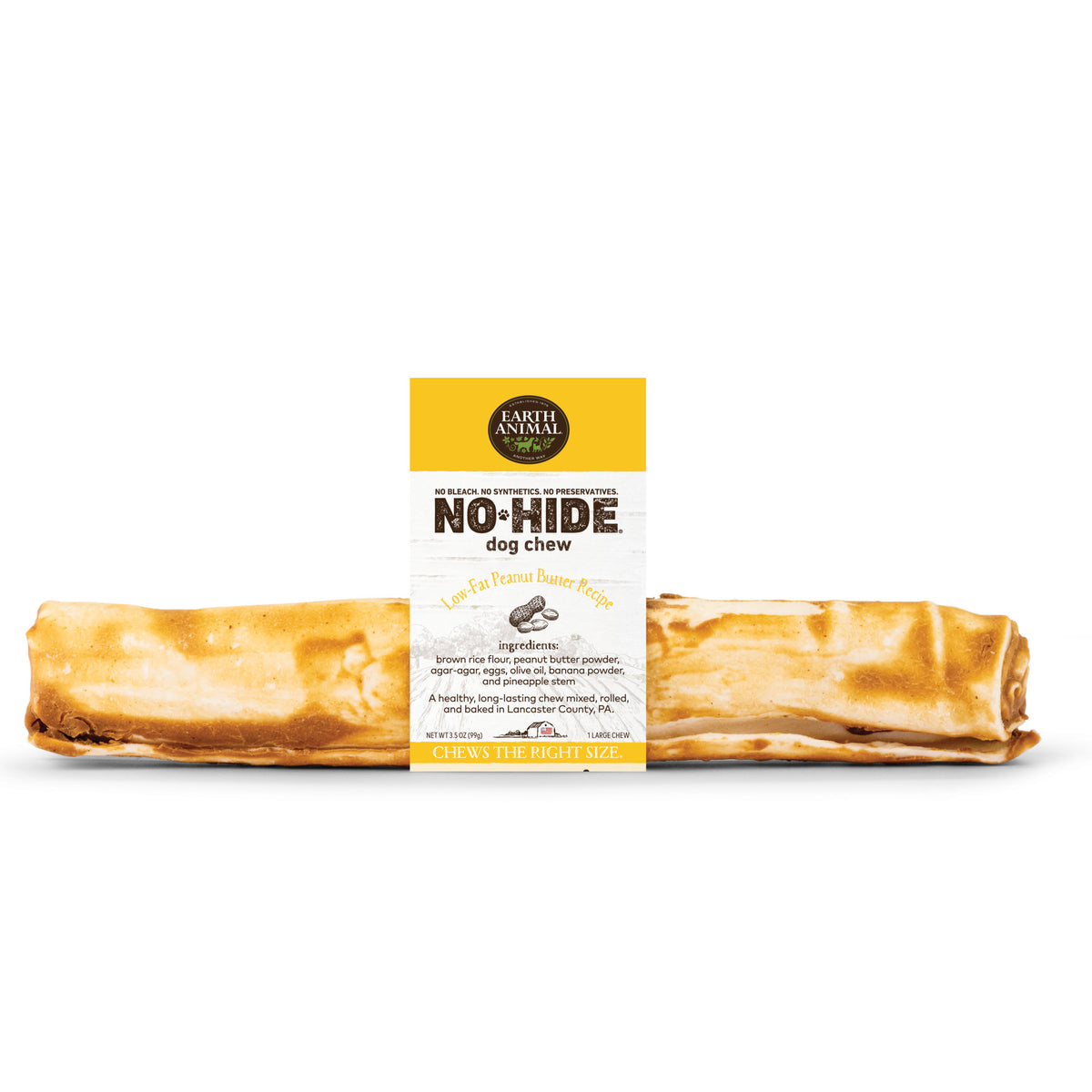 EARTH ANIMAL 11in No-Hide Peanut Butter Chew For Dogs