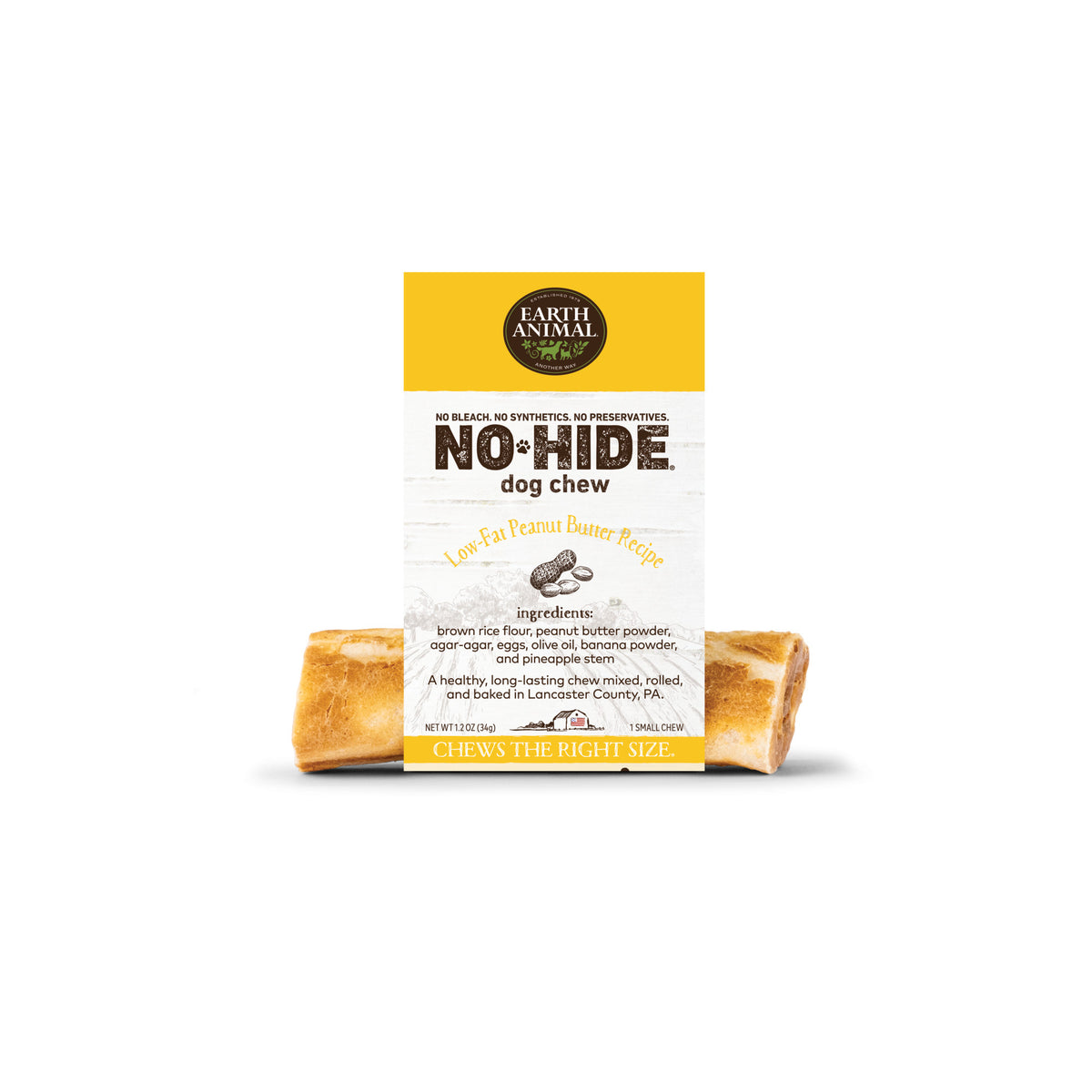 EARTH ANIMAL 4 in No-Hide Peanut Butter Chew For Dogs