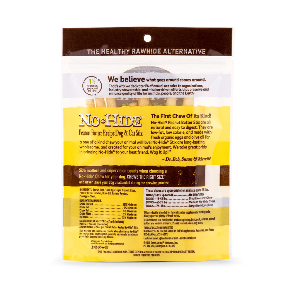 EARTH ANIMAL No-Hide Peanut Butter Stix For Dogs