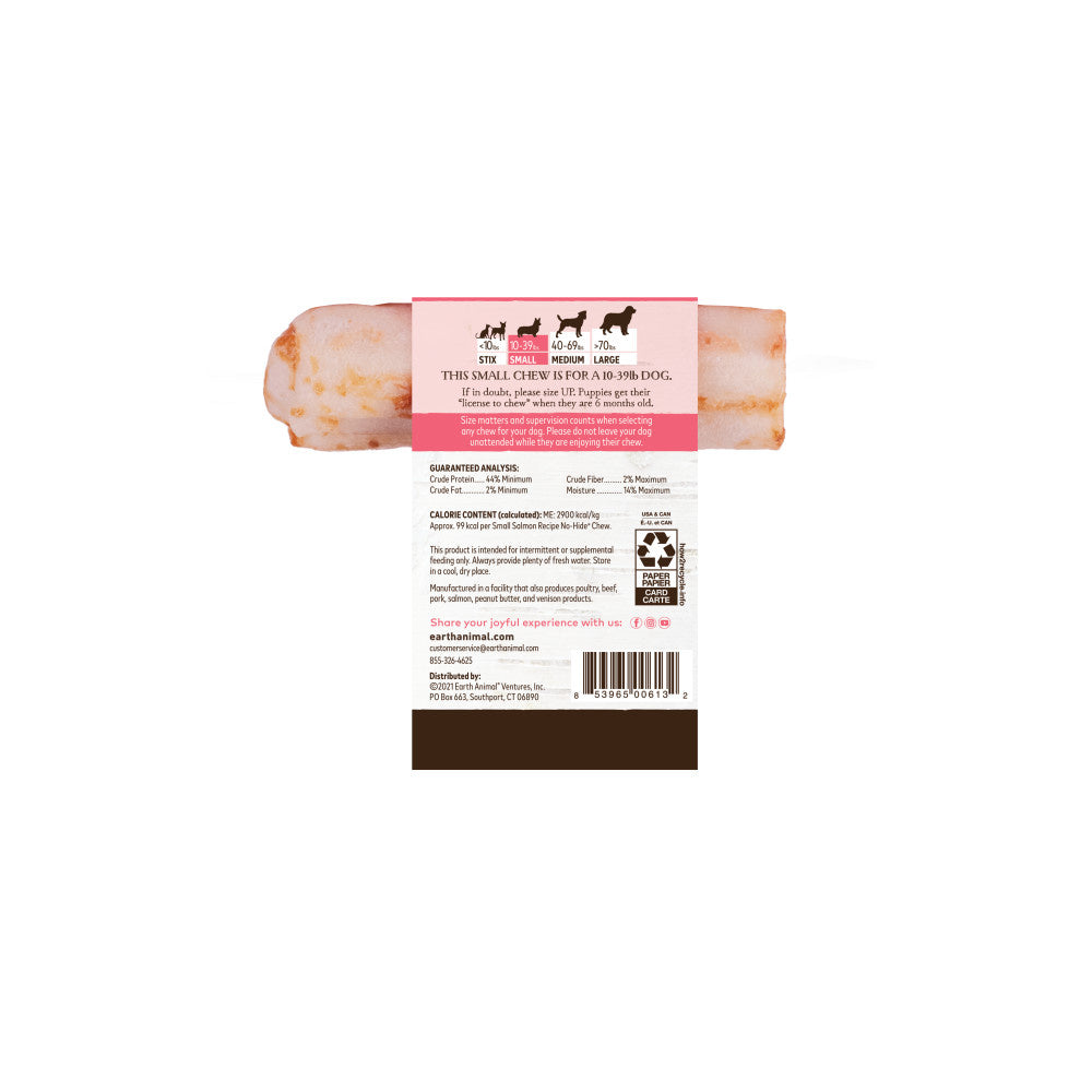 EARTH ANIMAL 7 in No-Hide Salmon Chew For Dogs