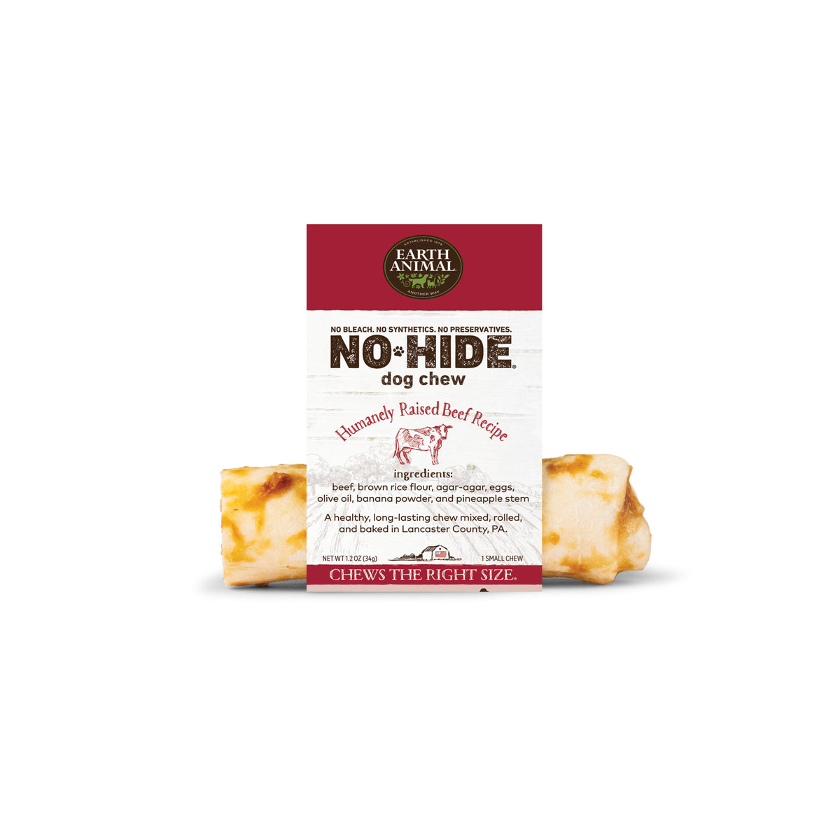 EARTH ANIMAL 4 in No-Hide Beef Chew For Dogs