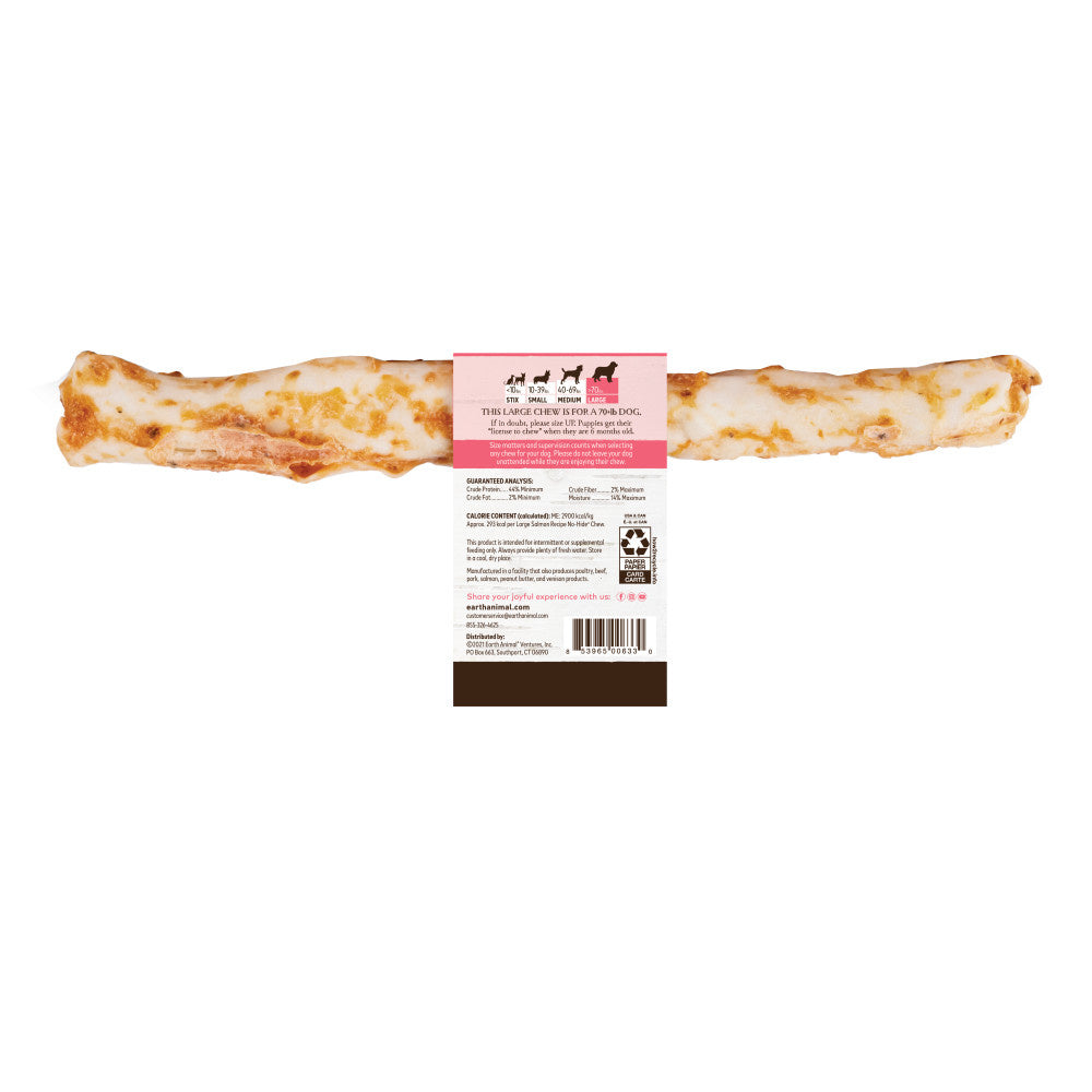 Earth Animal Large No-Hide Salmon Chew For Dogs
