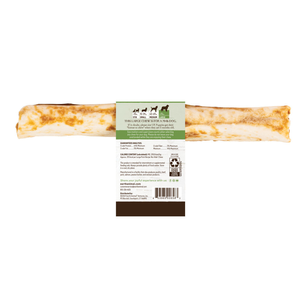 Earth Animal Large No-Hide Pork Chew For Dogs