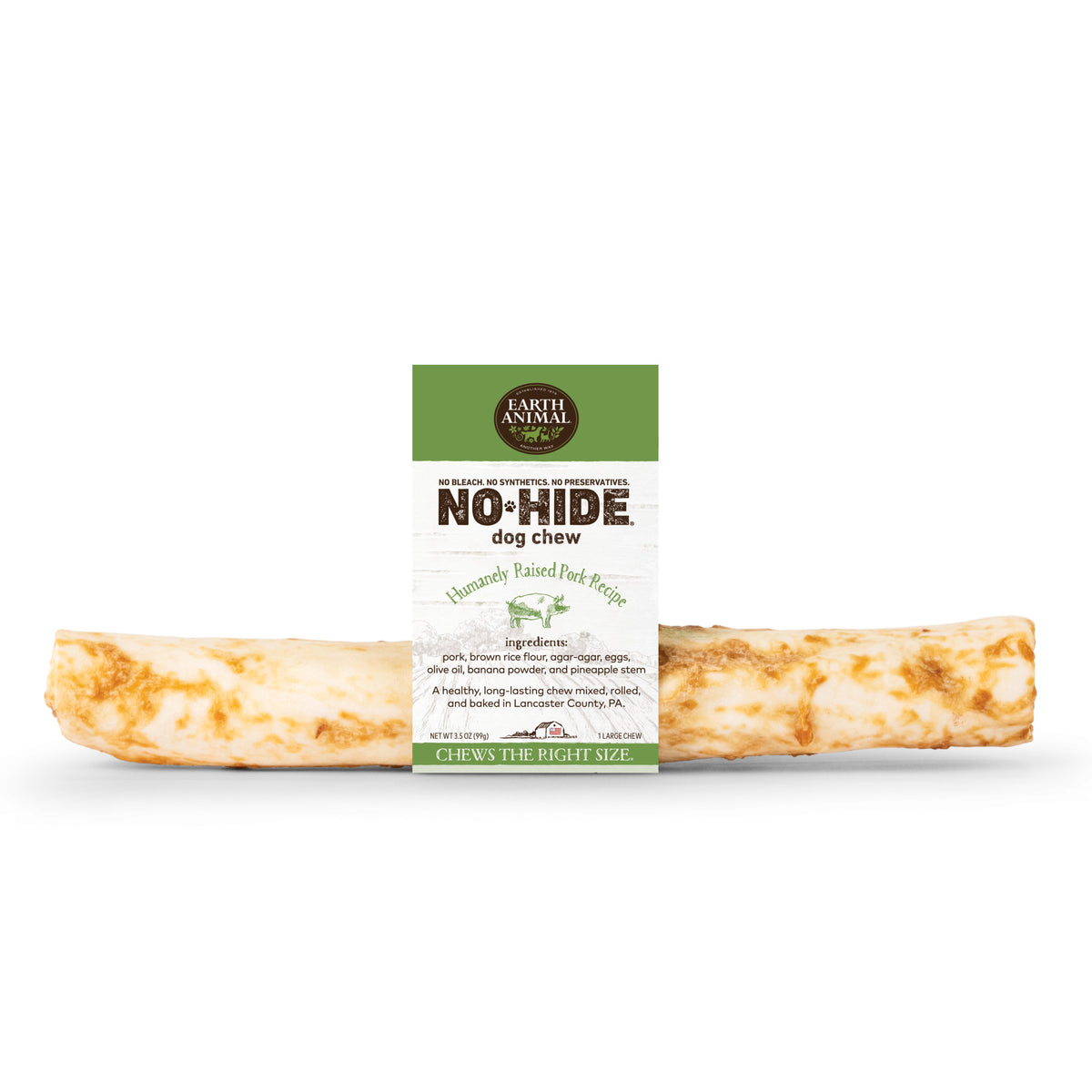 Earth Animal Large No-Hide Pork Chew For Dogs