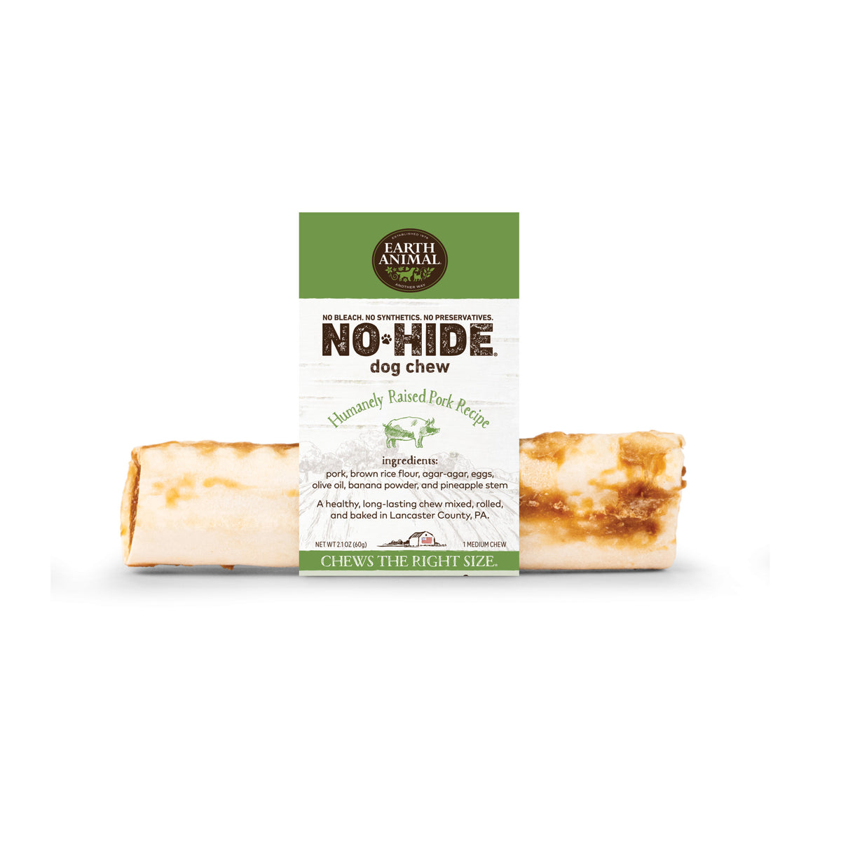 EARTH ANIMAL 7 in No-Hide Pork Chew For Dogs
