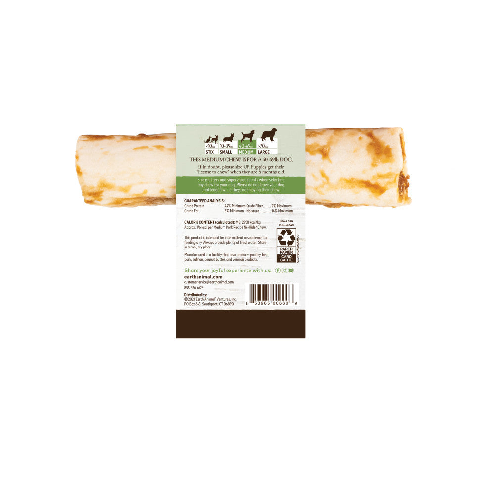 EARTH ANIMAL 7 in No-Hide Pork Chew For Dogs