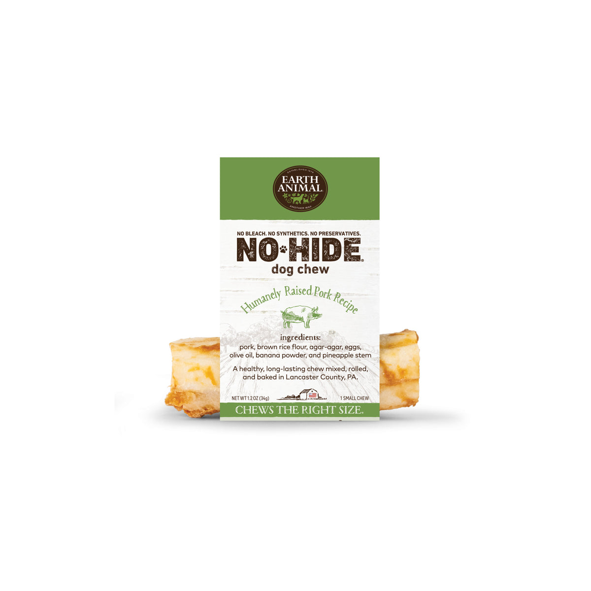 Earth Animal Small No-Hide Pork Chew For Dogs