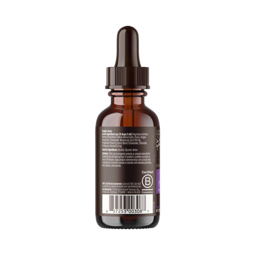 Earth Animal No More Worms Organic Herbal Remedy for Dogs & Cats 2 oz