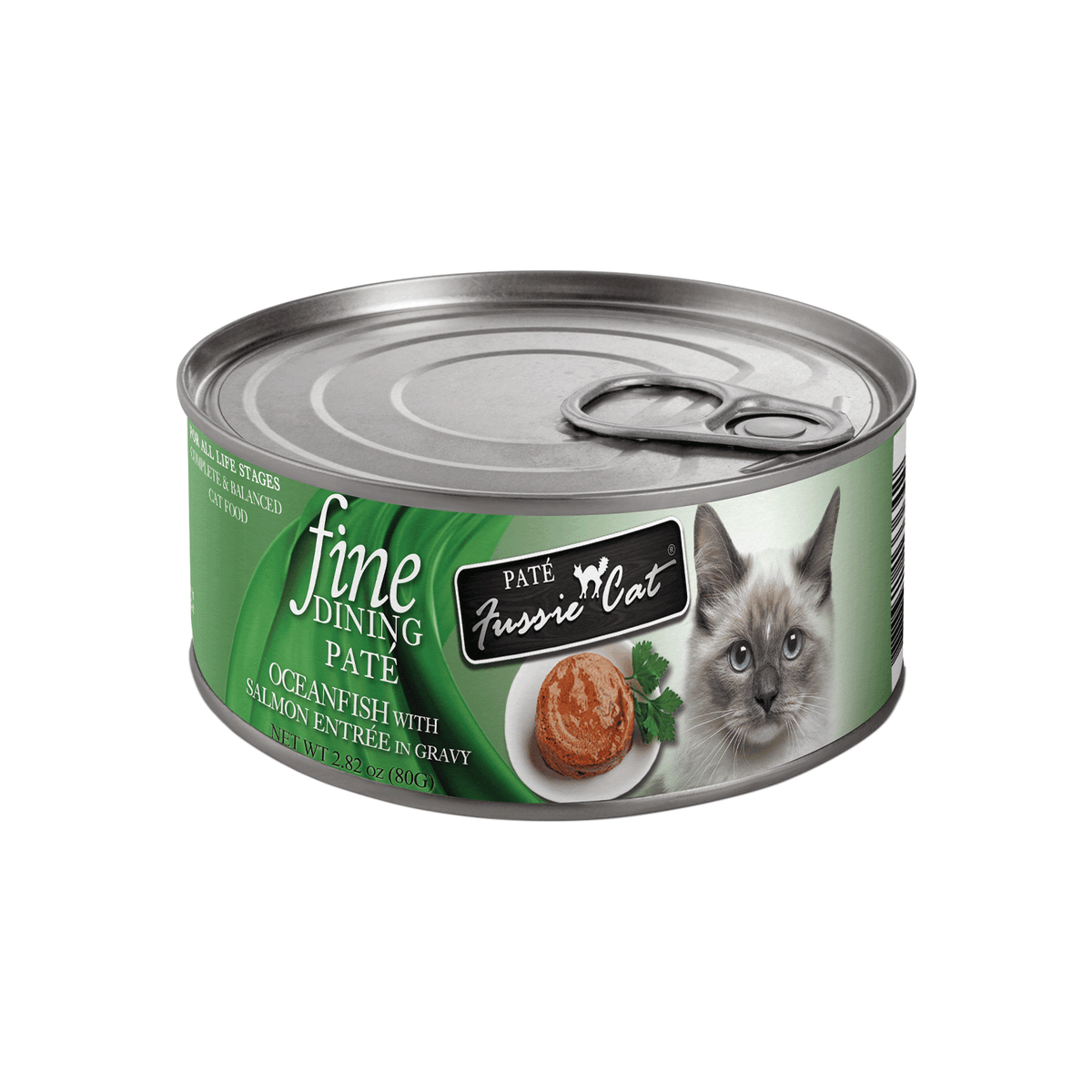 FUSSIE CAT Fine Dining Pate Oceanfish with Salmon Entrée in Gravy Canned Cat Food