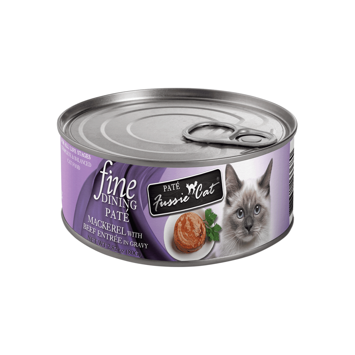 FUSSIE CAT Fine Dining Pate Mackerel with Beef Entrée in Gravy Canned Cat Food