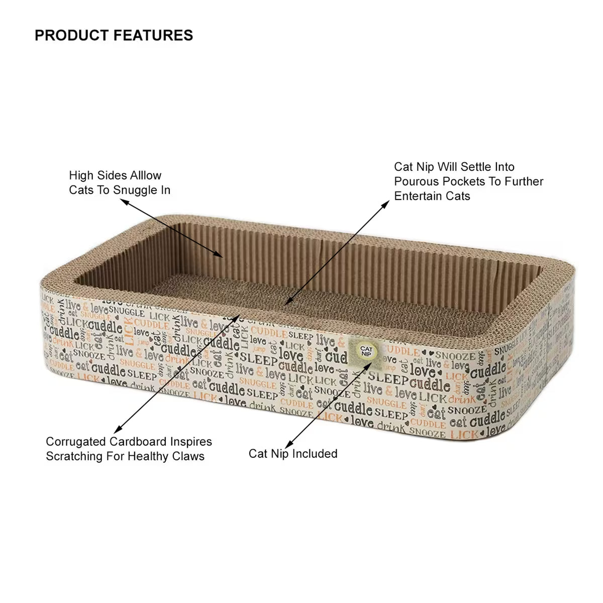Petrageous Rectangle Cardboard Cat Scratcher