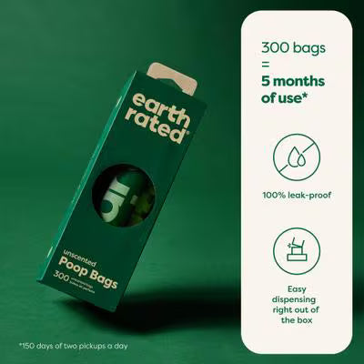 Earth Rated Unscented Grab & Go Dog Waste Bags 300 pk