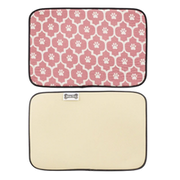 Kole Imports Pink Paw Bone Dry Machine Washable Feeding Mat
