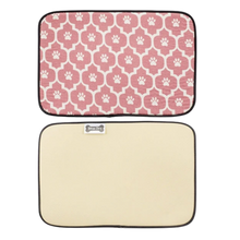 Kole Imports Pink Paw Bone Dry Machine Washable Feeding Mat