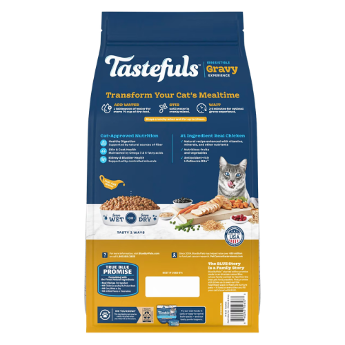 Blue Buffalo Tastefuls Irresistible Gravy Experience Adult Indoor Chicken & Brown Rice Recipe Dry Cat Food 7 lb